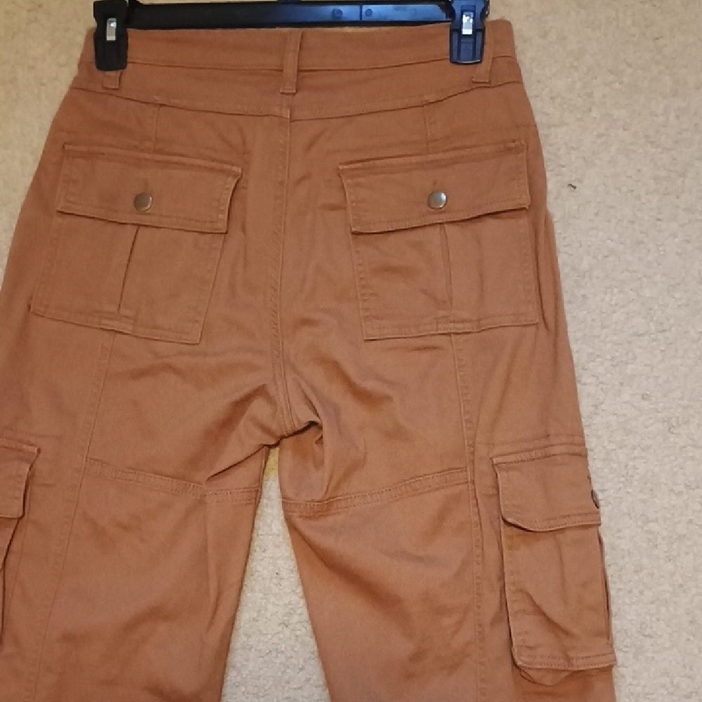 Brown Cotton Cargo Y2K Pants Arizona Jean Co Women's Size 7 EUC - Picture 5 of 5